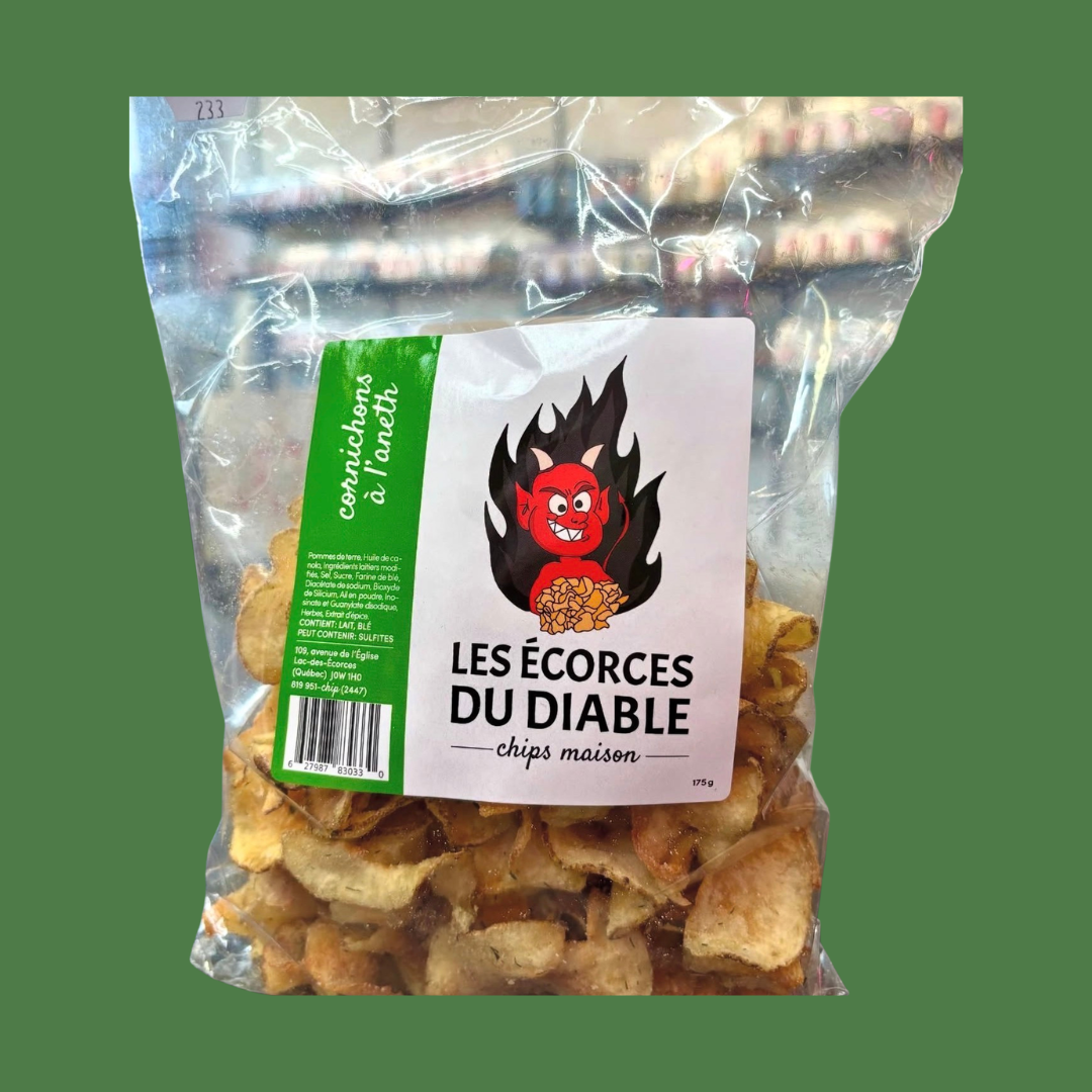 Chips maison cornichons à l’aneth Les Écorces du Diable – produit québécois