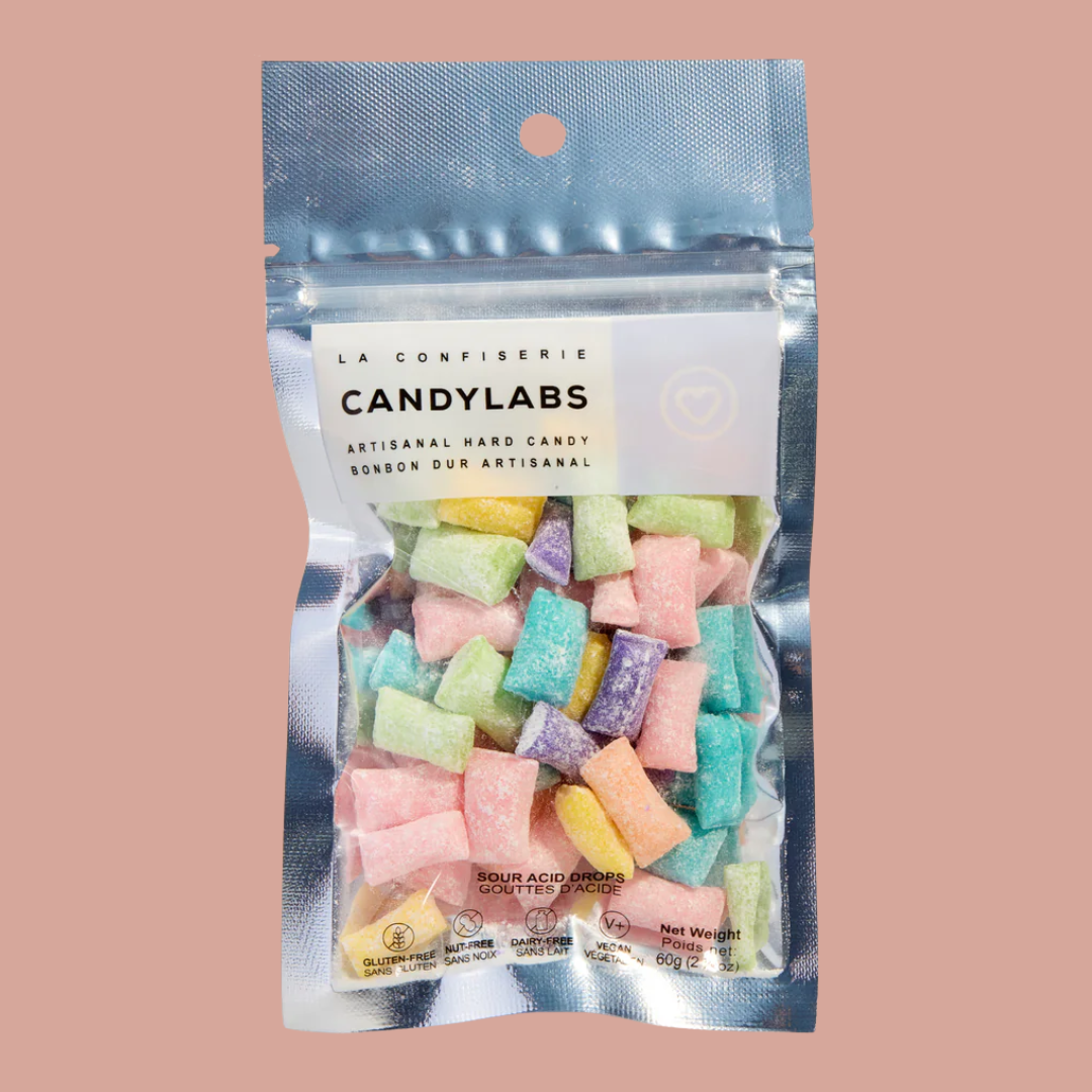 Bonbons acidulés Sour Acid Drops CandyLabs faits à Montréal – sac 60 g