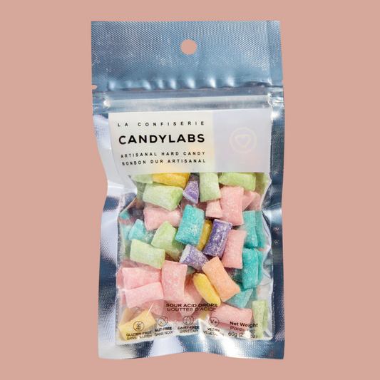 Bonbons acidulés Sour Acid Drops CandyLabs faits à Montréal – sac 60 g