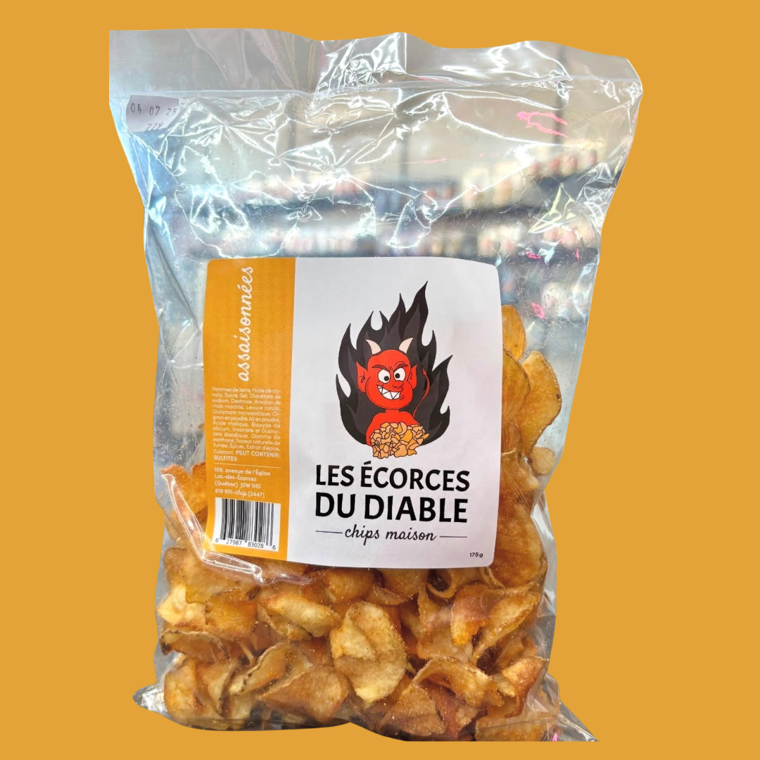 Chips maison assaisonnées Les Écorces du Diable - produit québécois