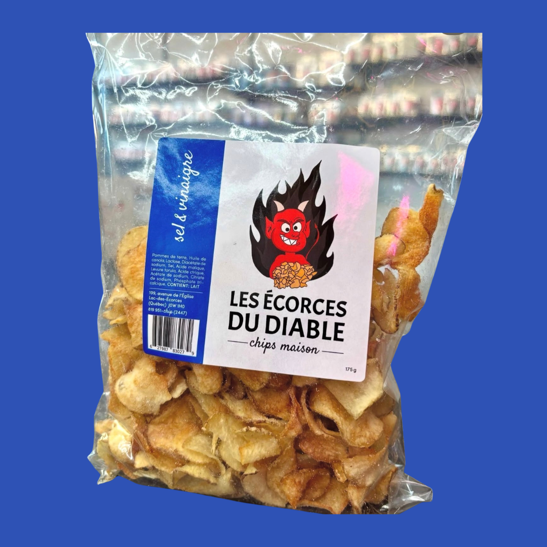 Chips maison sel et vinaigre Les Écorces du Diable – produit québécois
