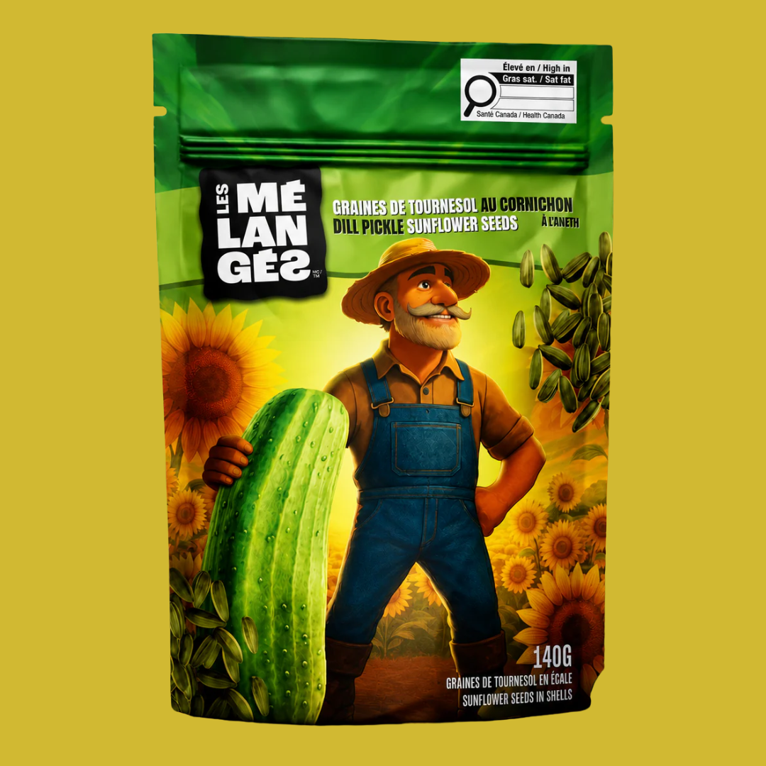 Graines de tournesol au cornichon à l’aneth Les Mélangés – 140 g