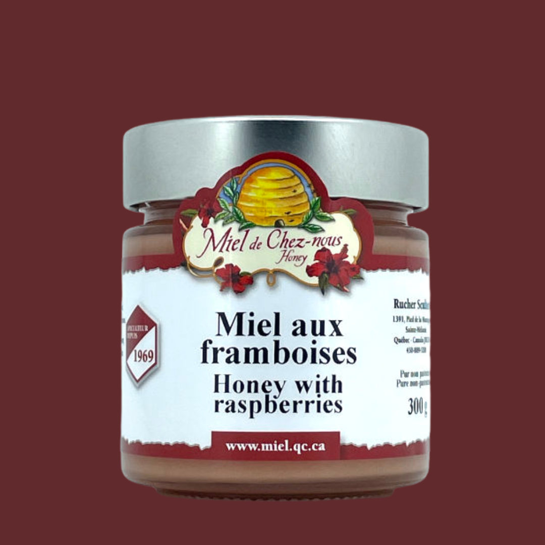 Miel de Chez-nous | Miel aux framboises québécois 300 g